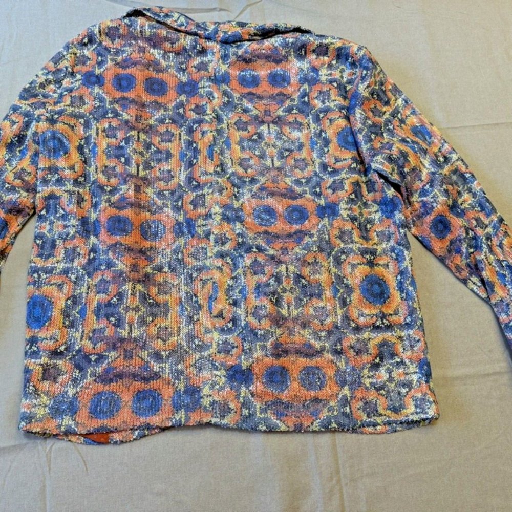 Zara Basic Open Front Cropped Sequin Jacket, Mult… - image 4